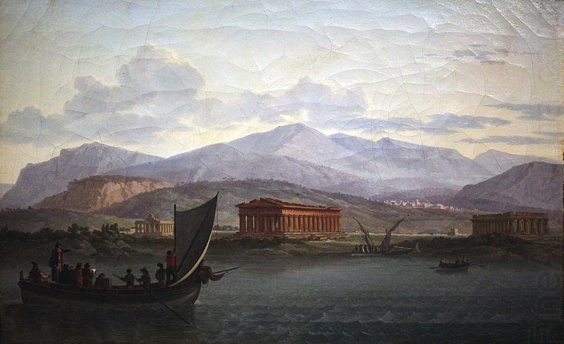 Jean Jacques Francois Taurel Artists closing to Paestum from the sea china oil painting image